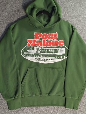 Post Malone F-1Trillion US Tour 2024 Green Hoodie Size Medium Men's Unisex Posty